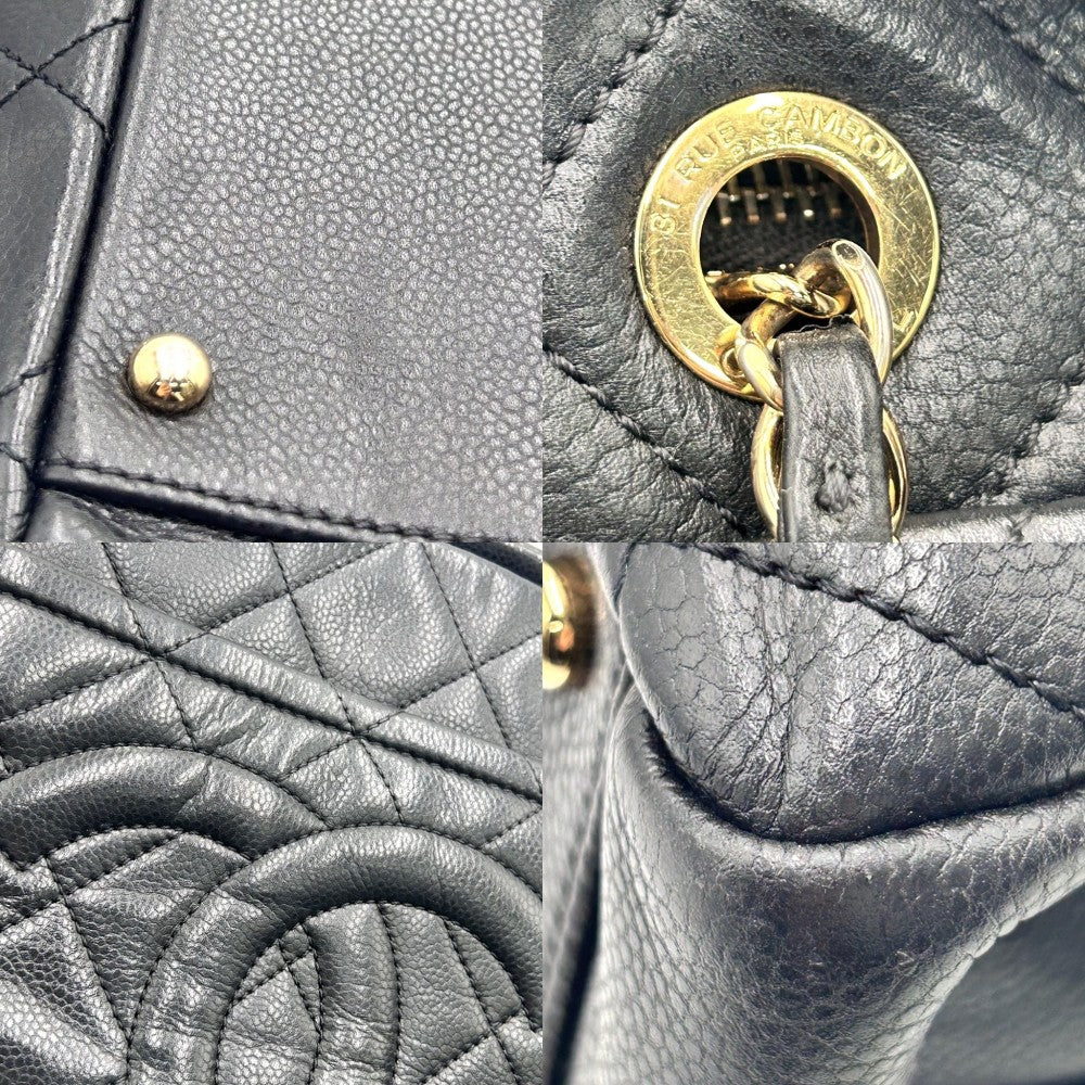 CHANEL シャネル ハンドバッグ マトラッセ チェーンショルダー ココマーク ココ 鞄 かばん キャビアスキン ブラック 黒 ゴールド金具 レディース【中古品】