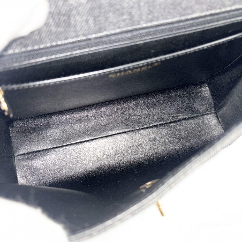 【開店SALE】 CHANEL シャネル ハンドバッグ トップハンドル ココマーク ターンロック 鞄 かばん デニム ブラック 黒 ゴールド金具 レディース【中古品】