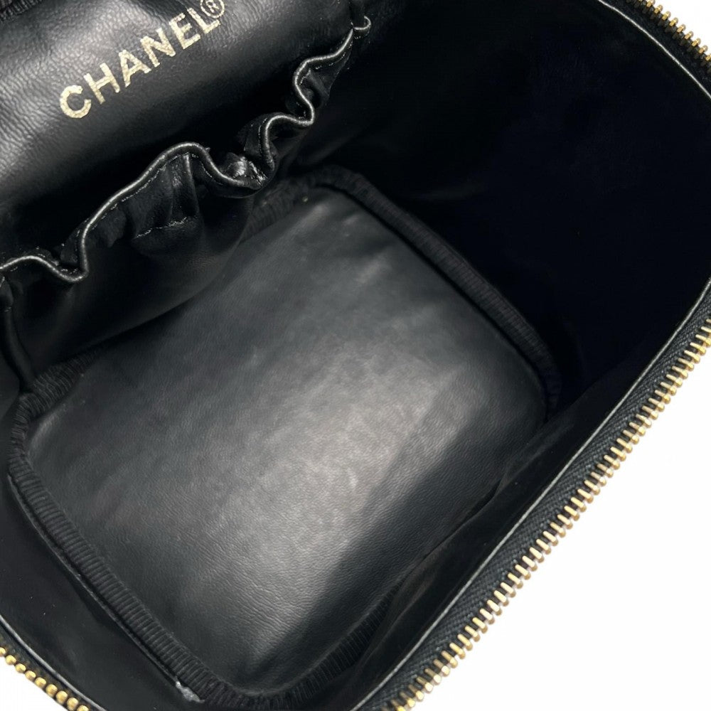 CHANEL シャネル バッグ マットキャビアスキン ブラック 黒 ゴールド金具 レディース【中古品】