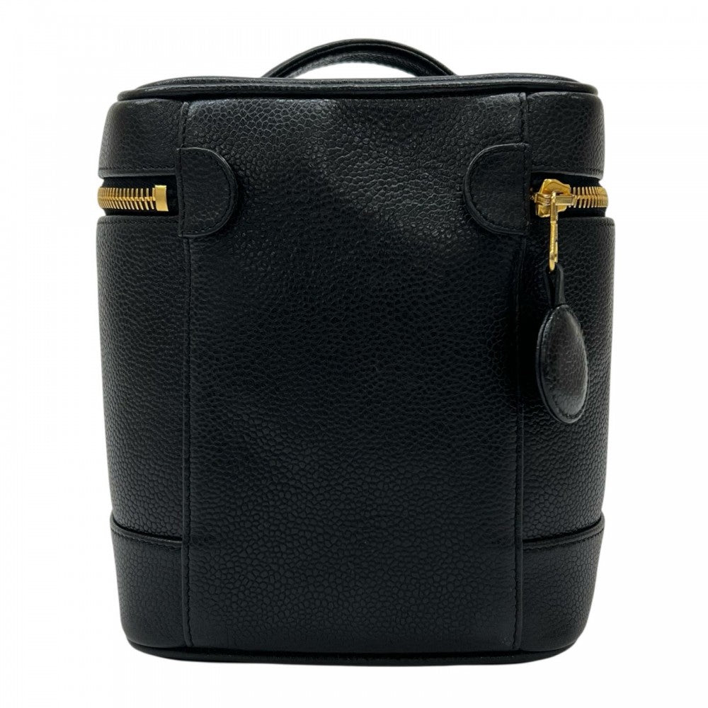 CHANEL シャネル バッグ マットキャビアスキン ブラック 黒 ゴールド金具 レディース【中古品】