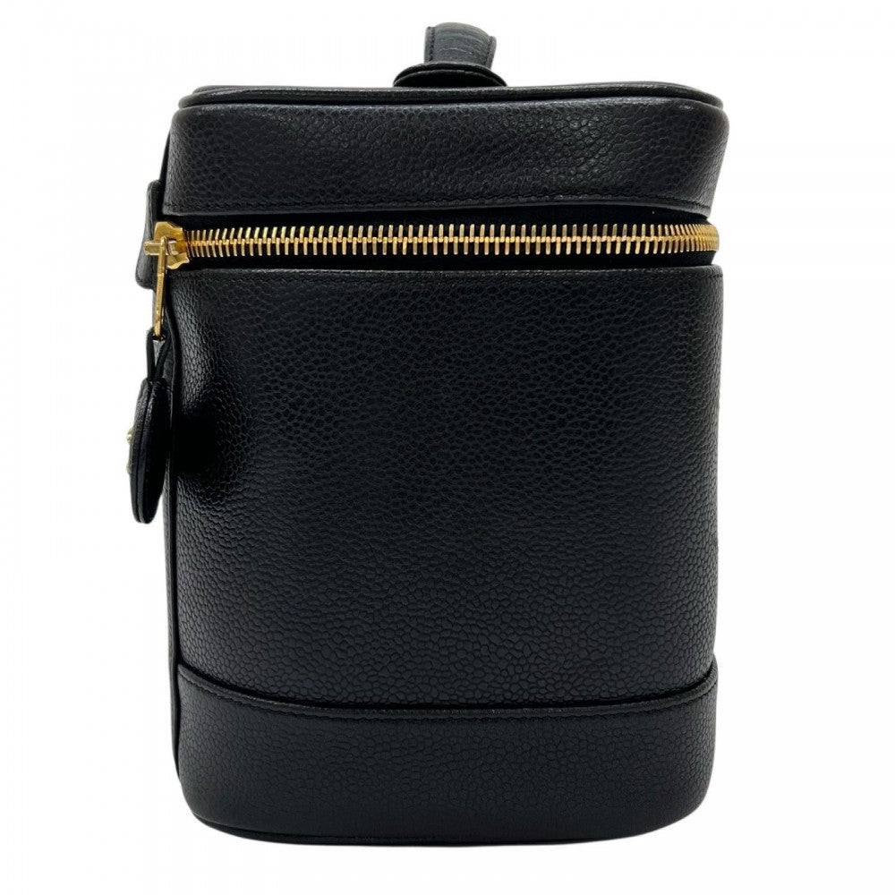 CHANEL シャネル バッグ マットキャビアスキン ブラック 黒 ゴールド金具 レディース【中古品】