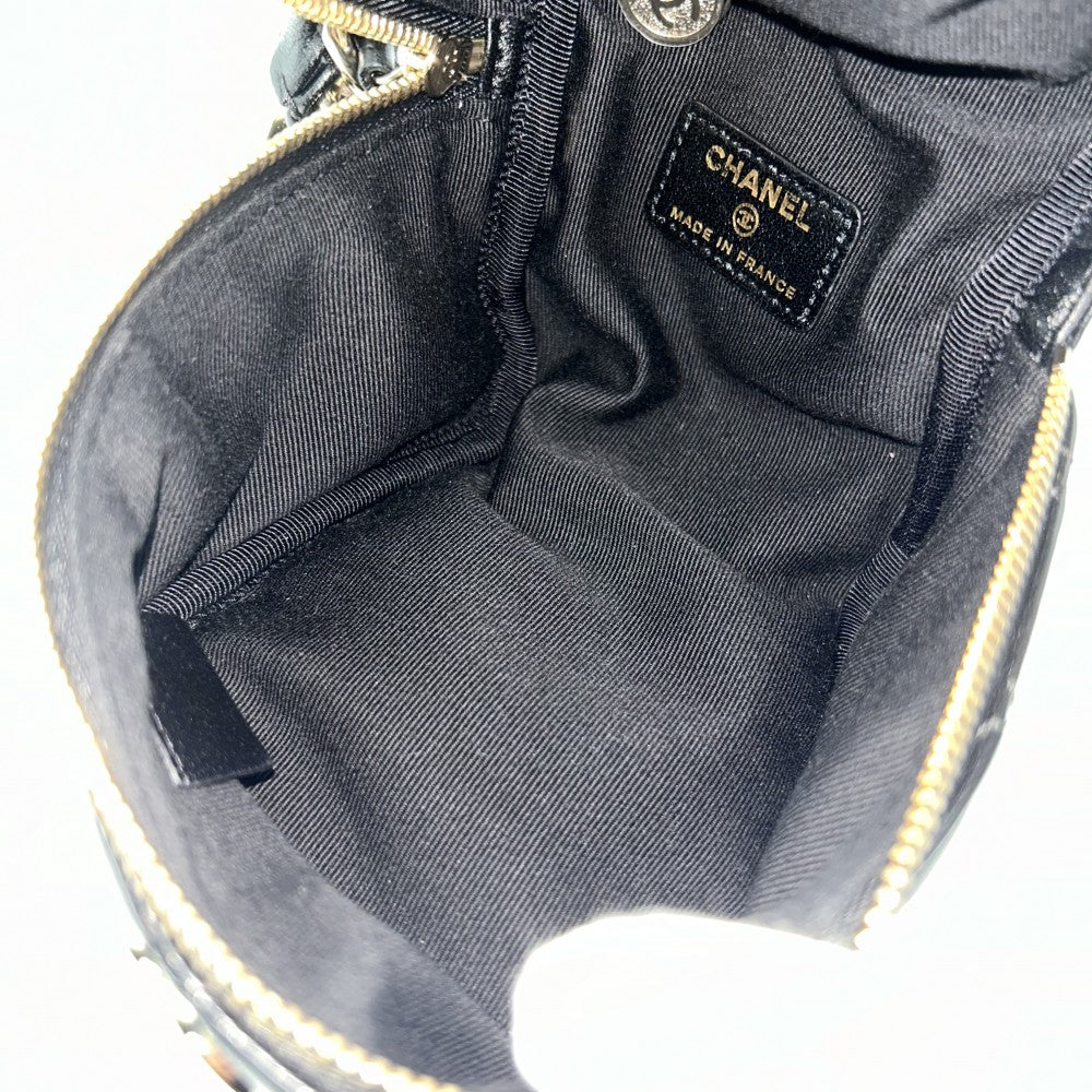 【開店SALE】 CHANEL シャネル ハンドバッグ マトラッセ ココマーク チェーンポーチ ラムスキン ブラック 黒 ゴールド金具 レディース【中古品】
