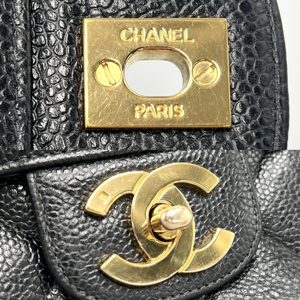 CHANEL シャネル ハンドバッグ マトラッセ ココマーク トップハンドル キャビアスキン ブラック 黒 ゴールド金具 レディース【中古品】