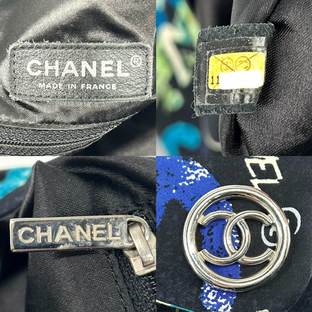CHANEL シャネル ハンドバッグ ハワイ限定 ココマーク キャンバス ブラック 黒 ブルー 青 シルバー金具 レディース【中古品】