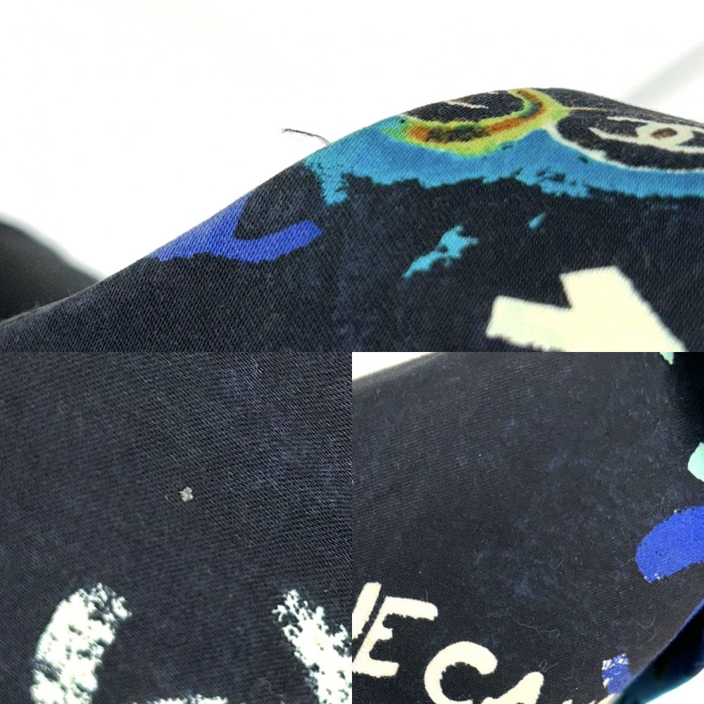 CHANEL シャネル ハンドバッグ ハワイ限定 ココマーク キャンバス ブラック 黒 ブルー 青 シルバー金具 レディース【中古品】