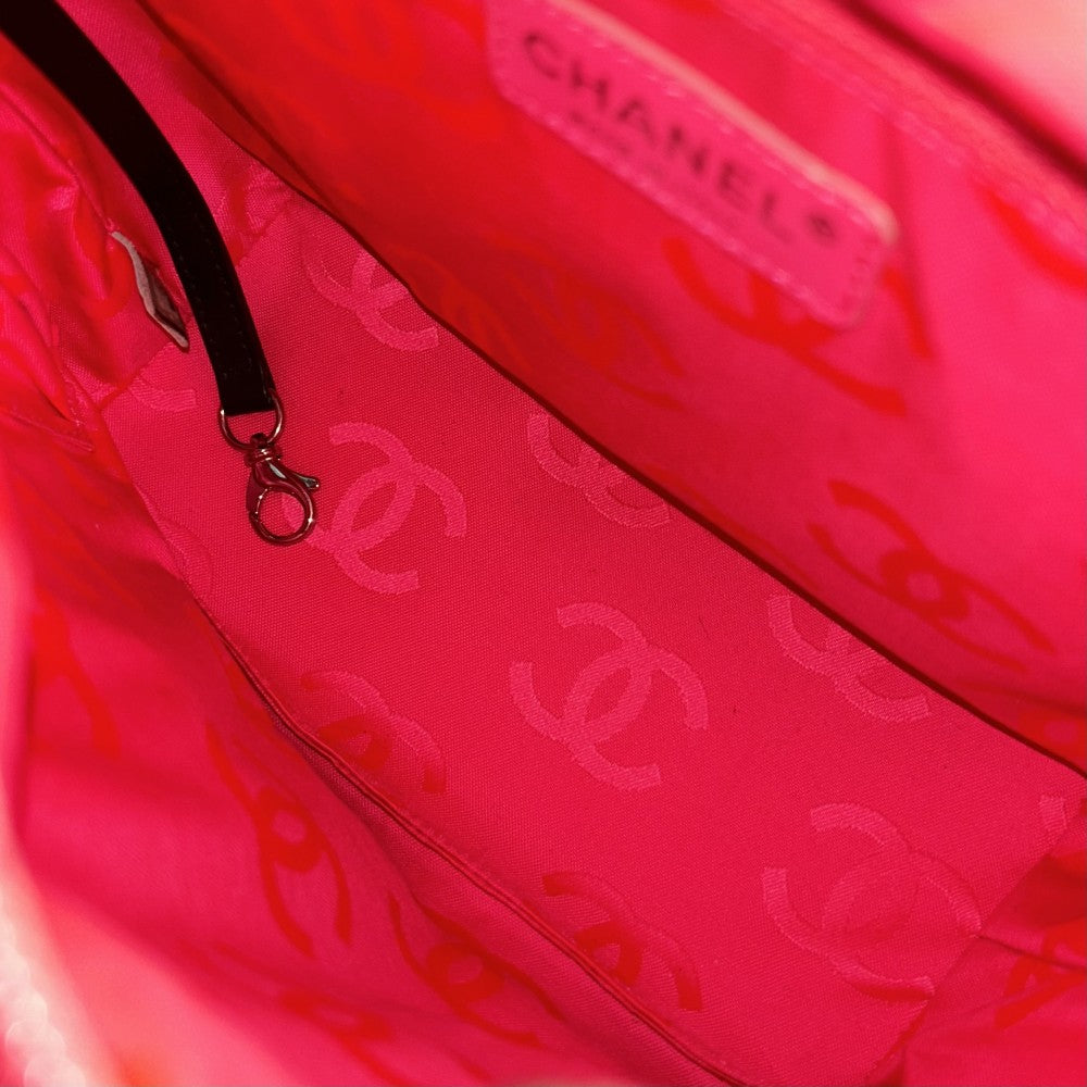 CHANEL シャネル トートバッグ カンボンライン ハンドバッグ ココマーク ラムスキン ブラック 黒 ピンク シルバー金具 レディース【中古品】