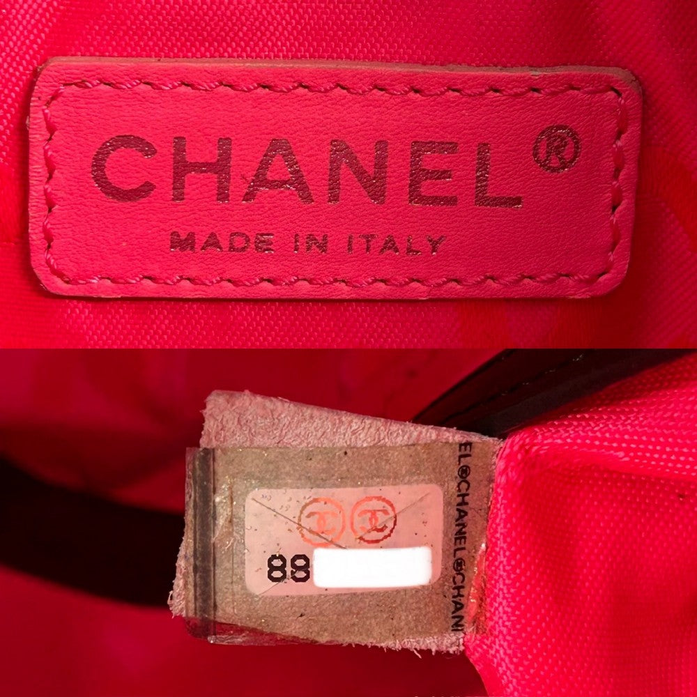 CHANEL シャネル トートバッグ カンボンライン ハンドバッグ ココマーク ラムスキン ブラック 黒 ピンク シルバー金具 レディース【中古品】