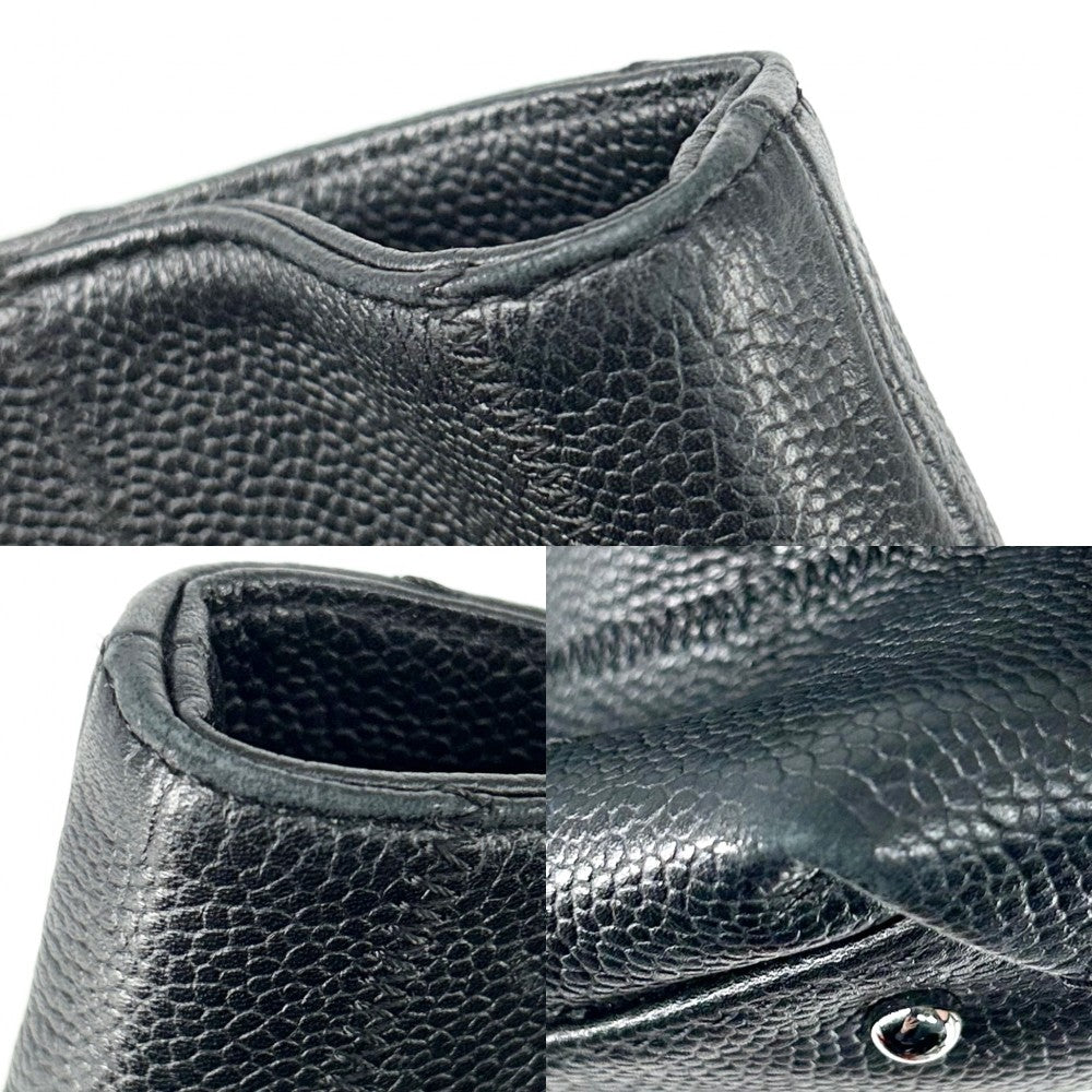 CHANEL シャネル ハンドバッグ チョコバー トートバッグ レザー ブラック 黒 シルバー金具 レディース【中古品】