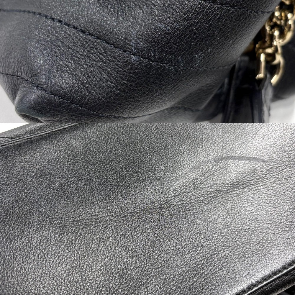 【開店SALE】 CHANEL シャネル 2WAY シェブロン Vステッチ チェーンショルダーバッグ ハンドバッグ ココマーク レザー ブラック 黒 ゴールド金具 レディース【中古品】