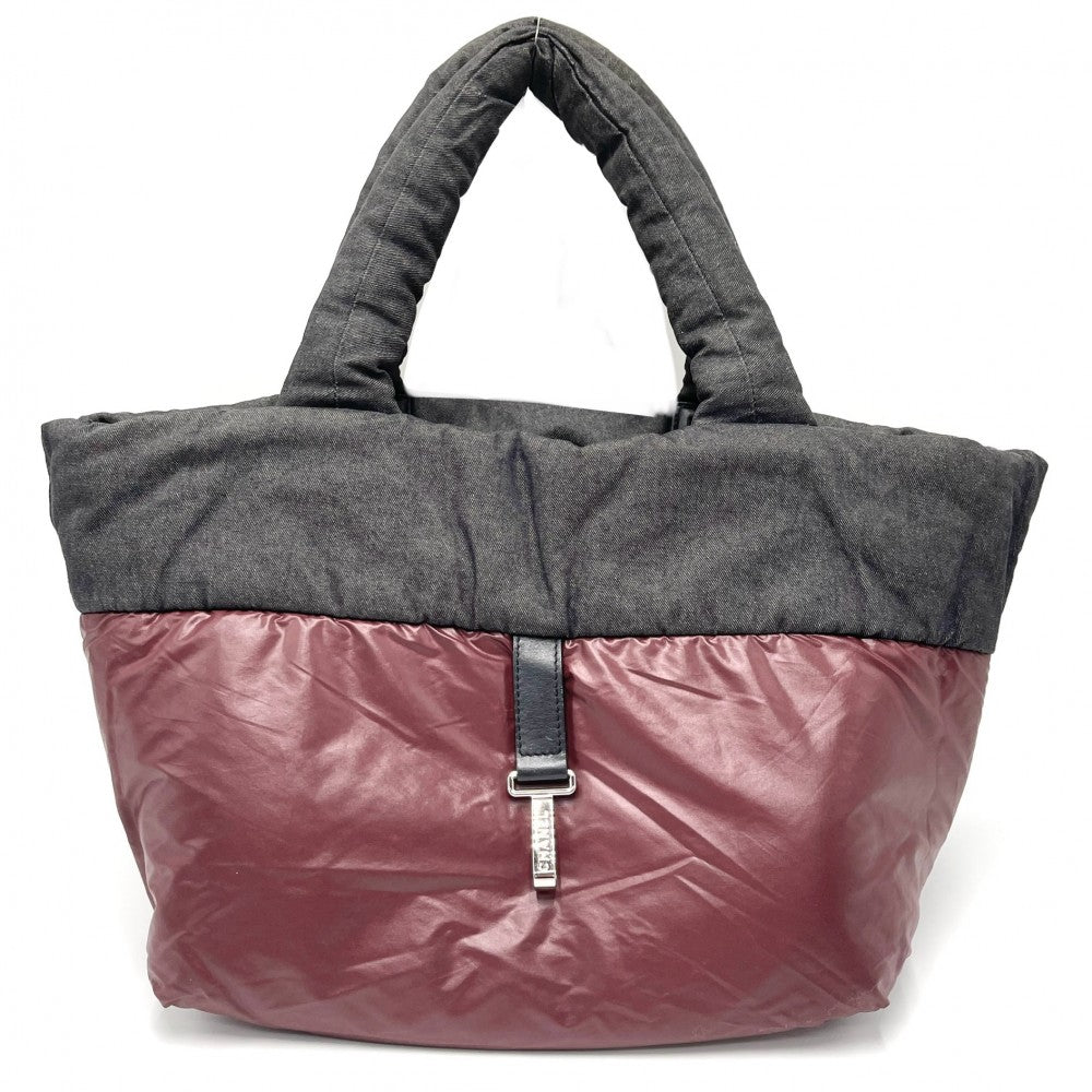 CHANEL シャネル ハンドバッグ コココクーンPM リバーシブル トートバッグ ココマーク Coco Cocoon マトラッセ キャンバス ナイロン グレー ボルドー シルバー金具 レディース【中古品】