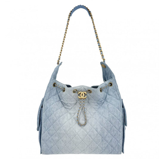 CHANEL シャネル ショルダーバッグ CHANEL25 スモールハンドバッグ チェーン ココマーク ポーチ付き AS5293 デニム インディゴ ゴールド金具 レディース【中古品】