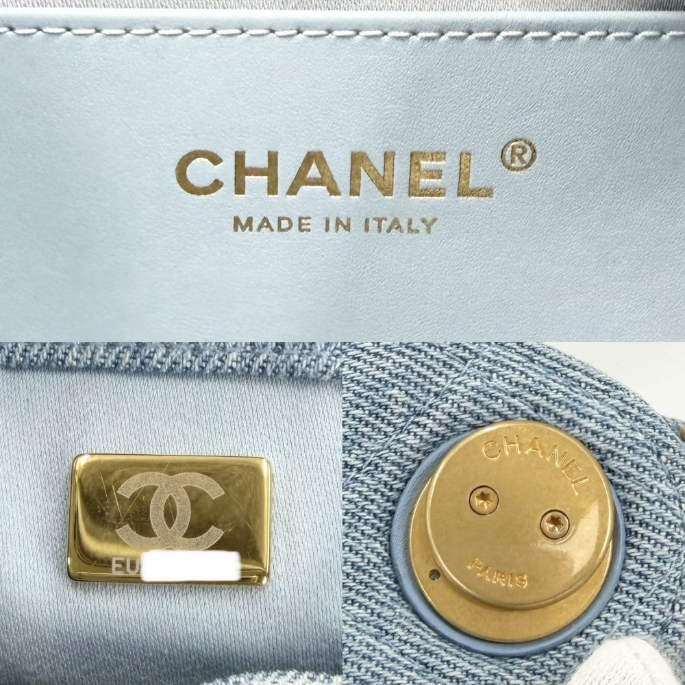 CHANEL シャネル ショルダーバッグ CHANEL25 スモールハンドバッグ チェーン ココマーク ポーチ付き AS5293 デニム インディゴ ゴールド金具 レディース【中古品】