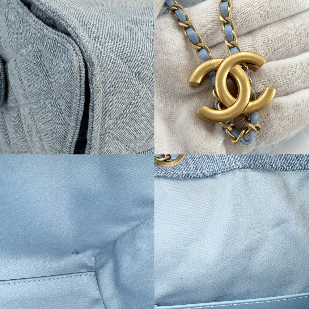 CHANEL シャネル ショルダーバッグ CHANEL25 スモールハンドバッグ チェーン ココマーク ポーチ付き AS5293 デニム インディゴ ゴールド金具 レディース【中古品】