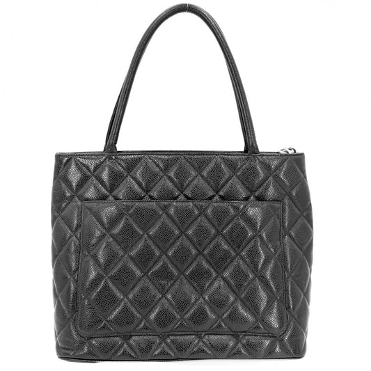 CHANEL シャネル ハンドバッグ マトラッセ 復刻トート トートバッグ ココマーク キャビアスキン ブラック 黒 シルバー金具 レディース【中古品】
