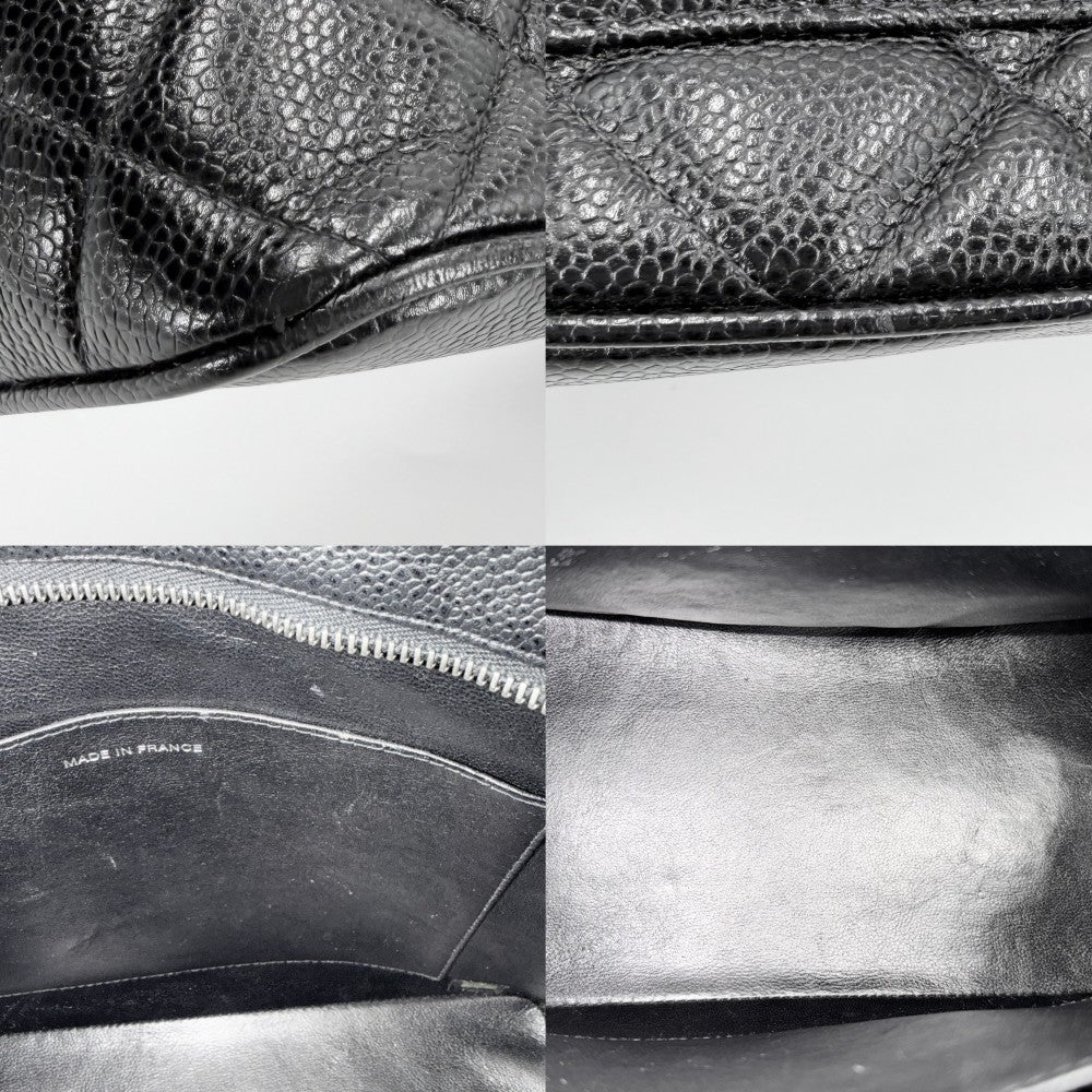 CHANEL シャネル ハンドバッグ マトラッセ 復刻トート トートバッグ ココマーク キャビアスキン ブラック 黒 シルバー金具 レディース【中古品】