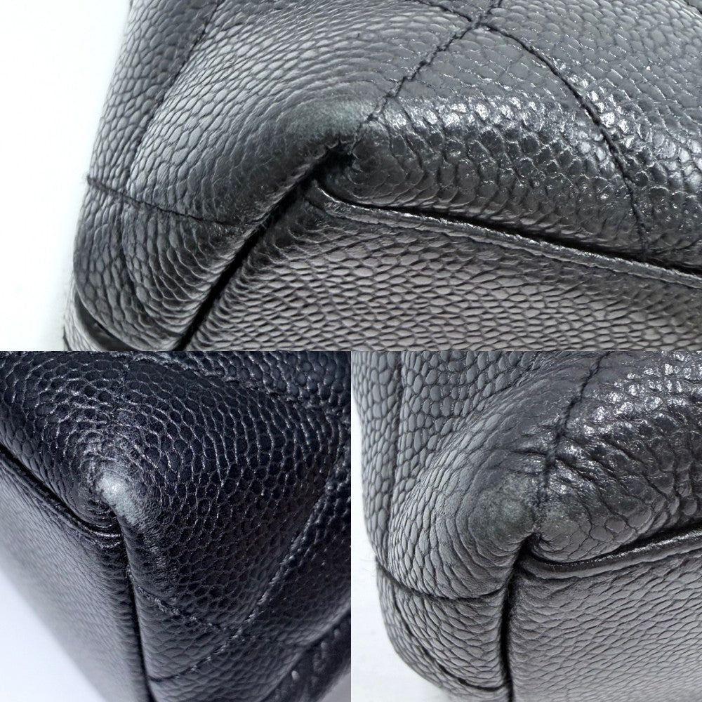CHANEL シャネル ショルダーバッグ ココマーク マトラッセ フルフラップ A06323 キャビアスキン ブラック 黒 ゴールド金具 レディース【中古品】