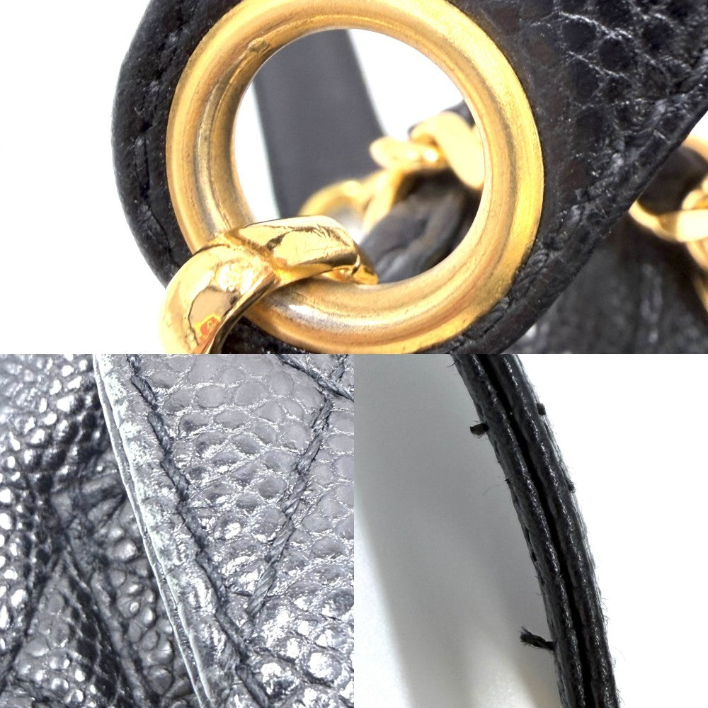 CHANEL シャネル ショルダーバッグ ココマーク マトラッセ フルフラップ A06323 キャビアスキン ブラック 黒 ゴールド金具 レディース【中古品】