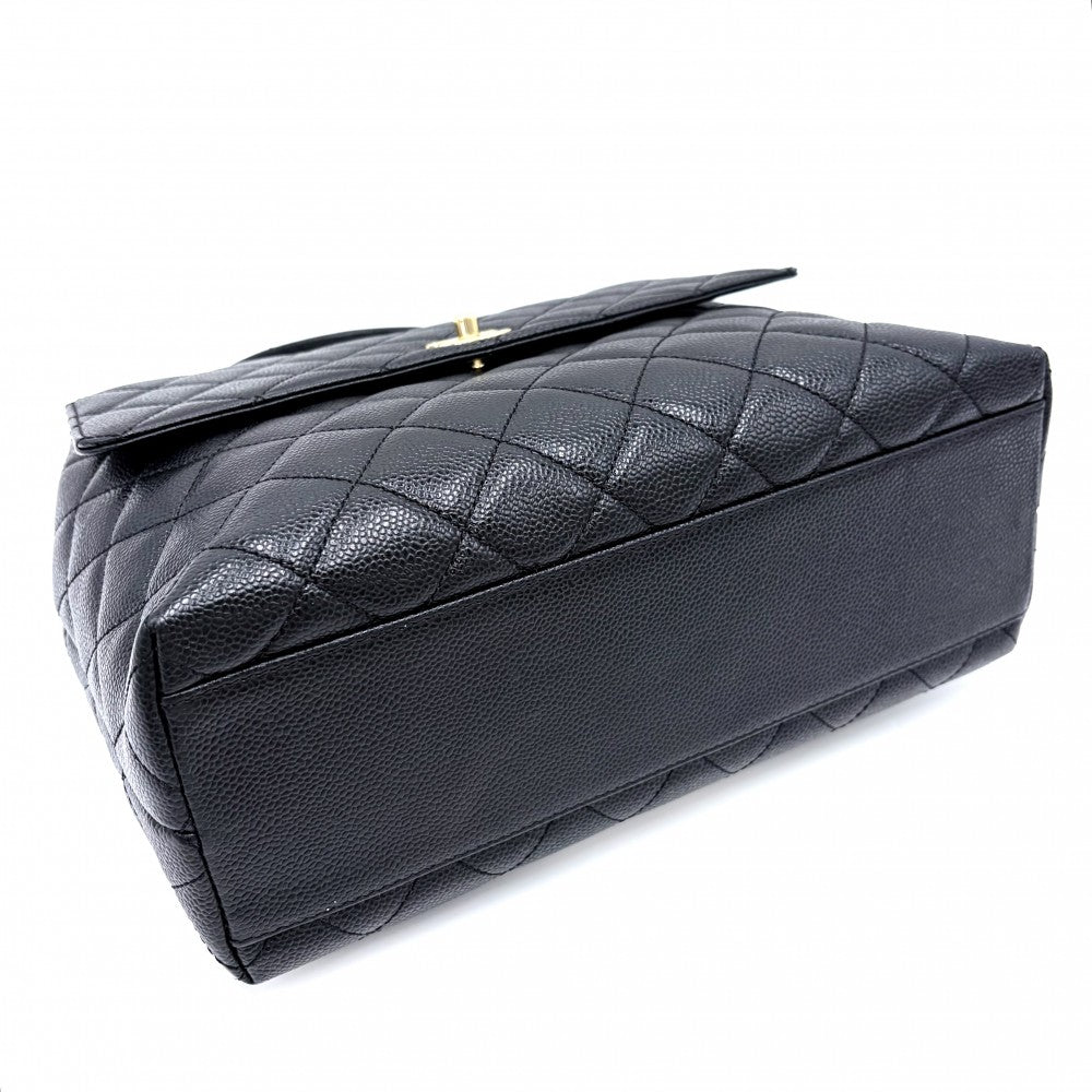 CHANEL シャネル ハンドバッグ マトラッセ ココマーク ターンロック トップハンドル A12397 キャビアスキン ブラック 黒 ゴールド金具 レディース【中古品】