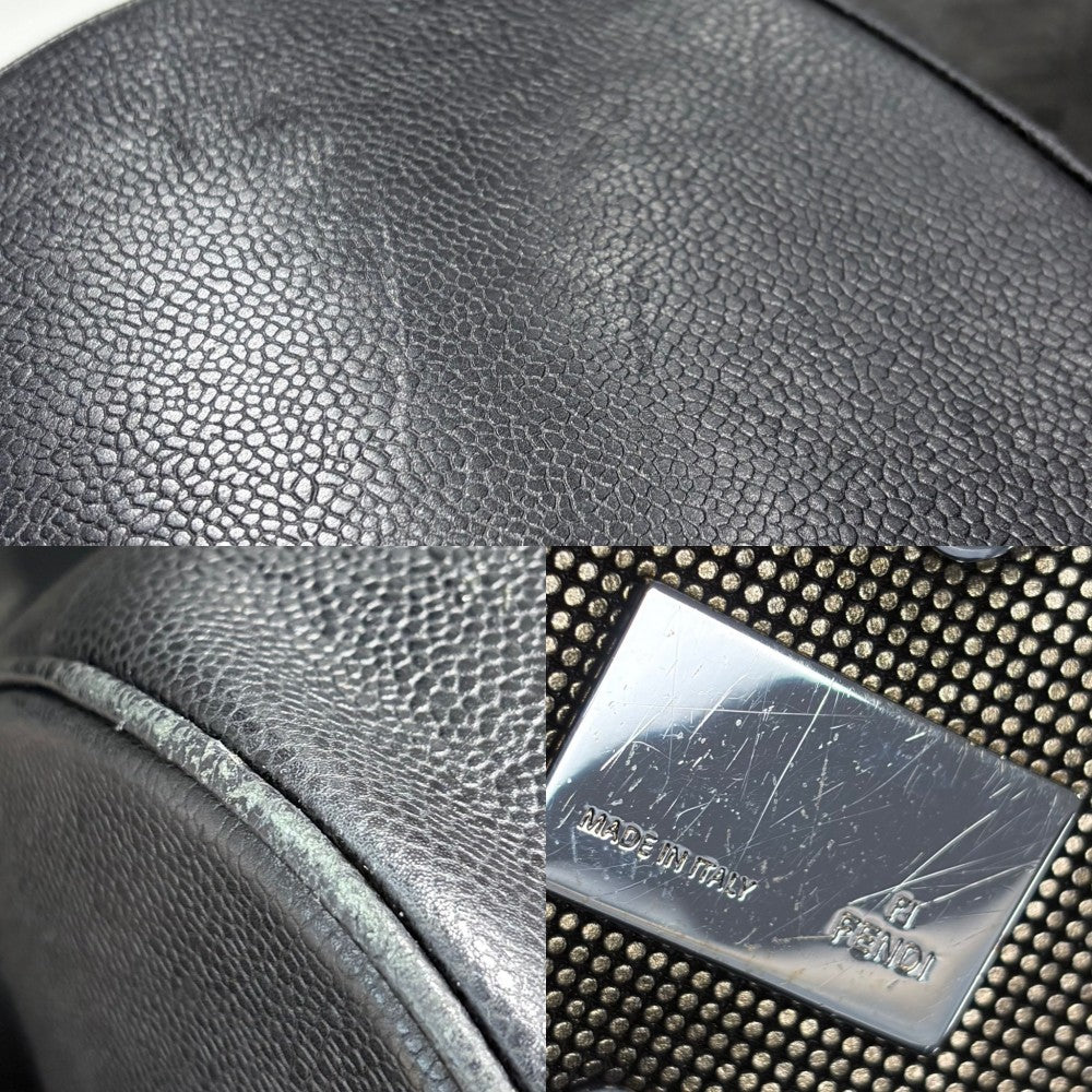 CHANEL シャネル ハンドバッグ ココマーク 巾着バッグ ココチャーム キャビアスキン ブラック 黒 ゴールド金具 レディース【中古品】