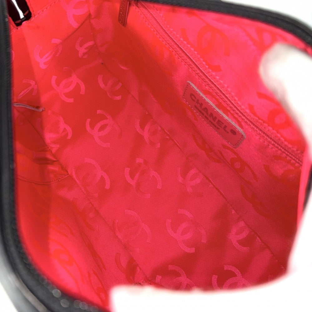 CHANEL シャネル ハンドバッグ カンボンライン ボーリングバッグ マトラッセ ココマーク レザー ブラック 黒 シルバー金具 レディース【中古品】