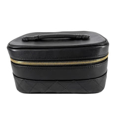 CHANEL シャネル ポーチ 化粧ポーチ メイクポーチ ビコローレ バニティバッグ A01618 レザー ブラック 黒 ゴールド金具 レディース【中古品】