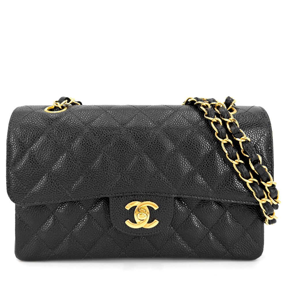 CHANEL シャネル ショルダーバッグ マトラッセ23 ダブルチェーン ダブルフラップ ココマーク ターンロック キャビアスキン ブラック 黒 ゴールド金具 レディース【中古品】