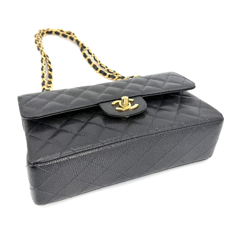 CHANEL シャネル ショルダーバッグ マトラッセ23 ダブルチェーン ダブルフラップ ココマーク ターンロック キャビアスキン ブラック 黒 ゴールド金具 レディース【中古品】
