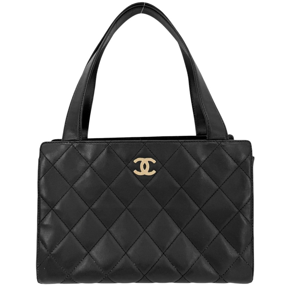CHANEL シャネル ハンドバッグ マトラッセ ココマーク トートバッグ ラムスキン ブラック 黒 ゴールド金具 レディース【中古品】
