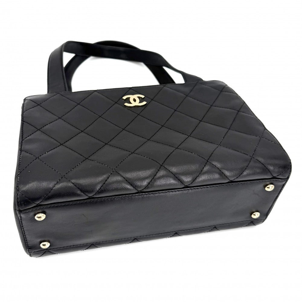 CHANEL シャネル ハンドバッグ マトラッセ ココマーク トートバッグ ラムスキン ブラック 黒 ゴールド金具 レディース【中古品】