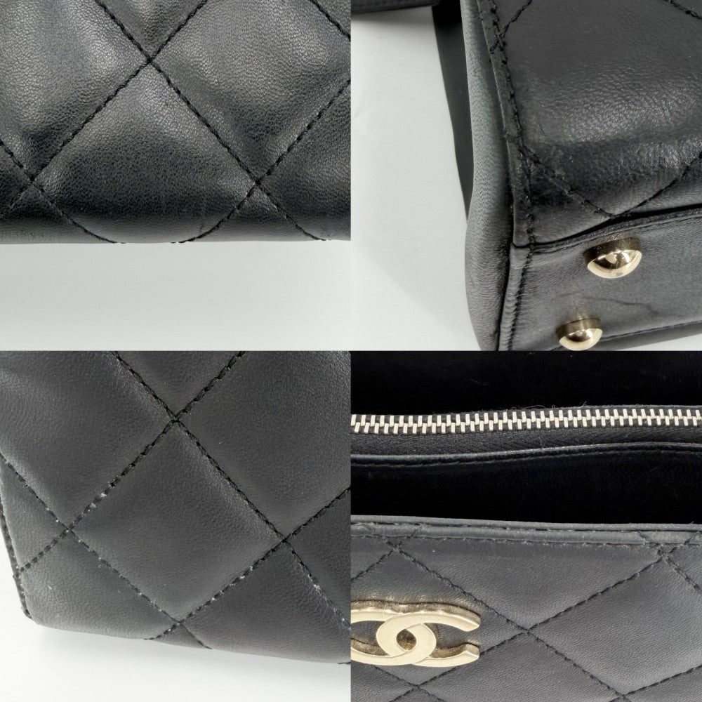 CHANEL シャネル ハンドバッグ マトラッセ ココマーク トートバッグ ラムスキン ブラック 黒 ゴールド金具 レディース【中古品】