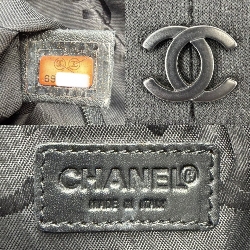【開店SALE】 CHANEL シャネル ハンドバッグ チョコバー Chocolate Bar チェーンショルダー トートバッグ ステッチ ココマーク ココ 鞄 かばん コットンキャンバス レザー ブラック 黒 ブラック金具 レディース【中古品】
