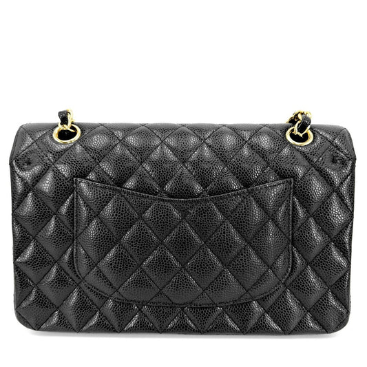 CHANEL シャネル ショルダーバッグ マトラッセ25 ダブルフラップ ダブルチェーン チェーンショルダー ココマーク ターンロック キャビアスキン ブラック 黒 ゴールド金具 レディース【中古品】