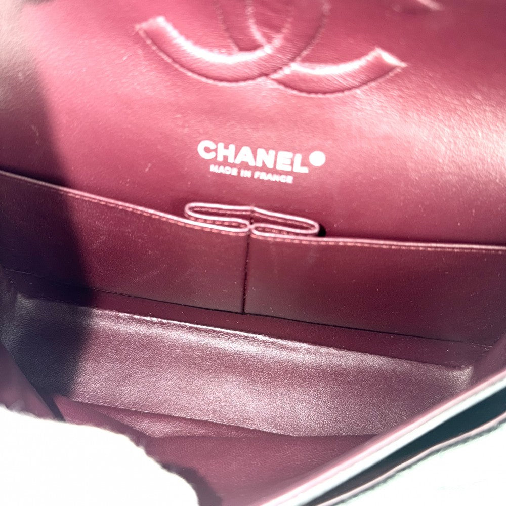 【開店SALE】 CHANEL シャネル ショルダーバッグ マトラッセ25 ダブルチェーン ダブルフラップ ココマーク ターンロック キャビアスキン ブラック 黒 シルバー金具 レディース【中古品】