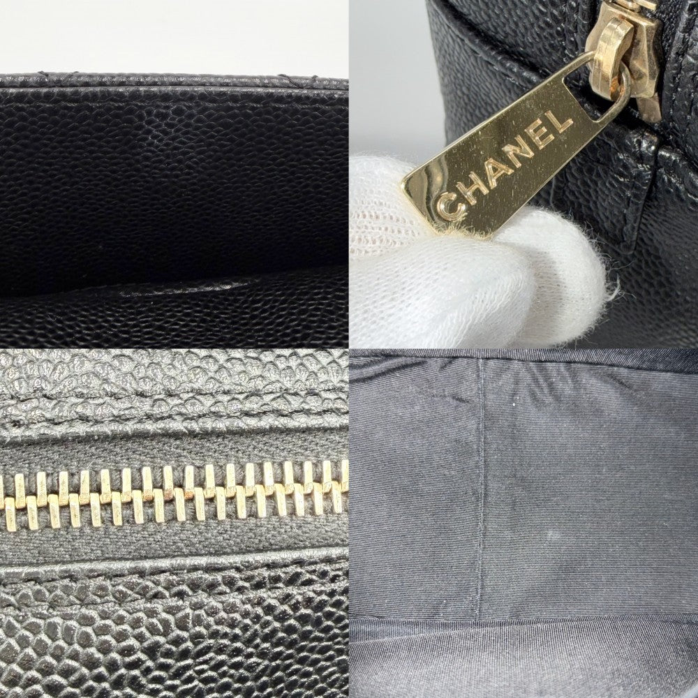 CHANEL シャネル トートバッグ マトラッセ PTT ココマーク ハンドバッグ チェーンショルダー キャビアスキン ブラック 黒 ゴールド金具 レディース【中古品】