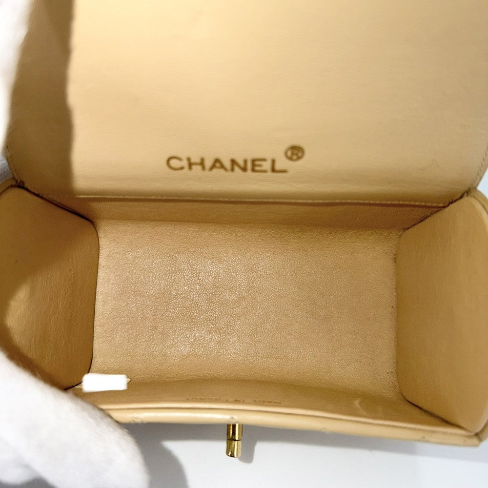 CHANEL シャネル ハンドバッグ マトラッセ トップハンドル ミニバッグ ヴィンテージ ココマーク ラムスキン ベージュ ゴールド金具 ボーイズ【中古品】