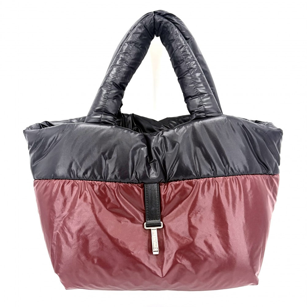 CHANEL シャネル ハンドバッグ コココクーンPM リバーシブル トートバッグ ココマーク Coco Cocoon マトラッセ ナイロン ブラック 黒 ボルドー シルバー金具 レディース【中古品】