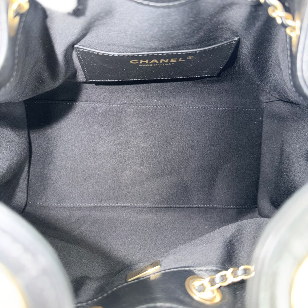 CHANEL シャネル ショルダーバッグ CHANEL25 スモールハンドバッグ チェーン ココマーク キャビアスキン ブラック 黒 ゴールド金具 レディース【中古品】