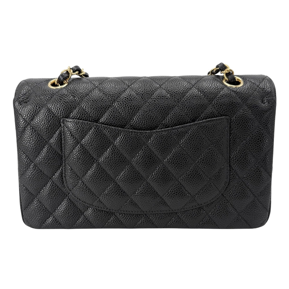 CHANEL シャネル ショルダーバッグ マトラッセ25 ダブルチェーン ココマーク ダブルフラップ キャビアスキン ブラック 黒 ゴールド金具 レディース【中古品】