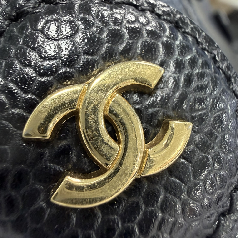 CHANEL シャネル ハンドバッグ ココマーク バニティバッグ 化粧ポーチ コスメポーチ キャビアスキン ブラック 黒 ゴールド金具 レディース【中古品】