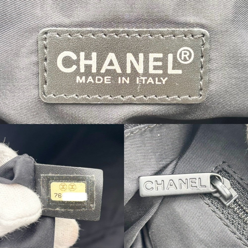 【開店SALE】 CHANEL シャネル トートバッグ ニュートラベルライン トートMM ハンドバッグ ココマーク ココ 鞄 かばん A15991 レザー ナイロンキャンバス ブラック 黒 シルバー金具 レディース【中古品】