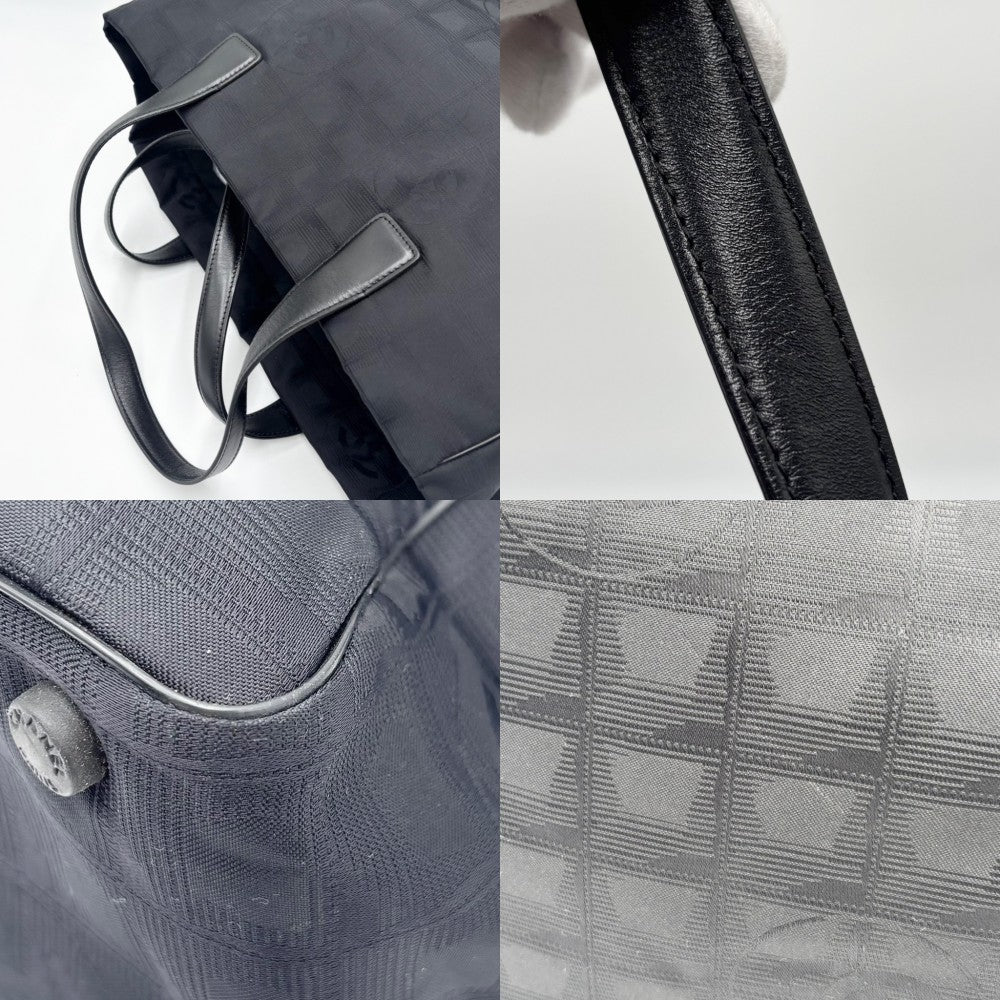 【開店SALE】 CHANEL シャネル トートバッグ ニュートラベルライン トートMM ハンドバッグ ココマーク ココ 鞄 かばん A15991 レザー ナイロンキャンバス ブラック 黒 シルバー金具 レディース【中古品】