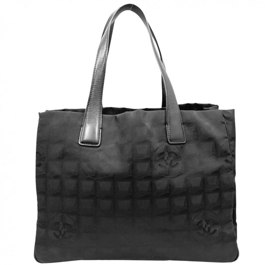 【開店SALE】 CHANEL シャネル トートバッグ ニュートラベルライン トートMM ハンドバッグ ココマーク ココ 鞄 かばん A15991 レザー ナイロンキャンバス ブラック 黒 シルバー金具 レディース【中古品】