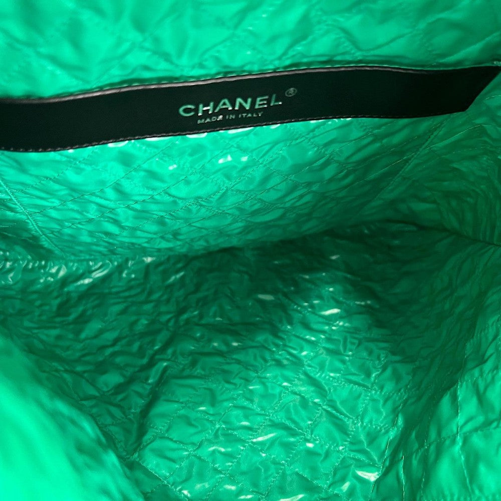 【開店SALE】 CHANEL シャネル トートバッグ ロボット ラージショッピングトート ココマーク ハンドバッグ ツイード ブラック 黒 シルバー金具 レディース【中古品】