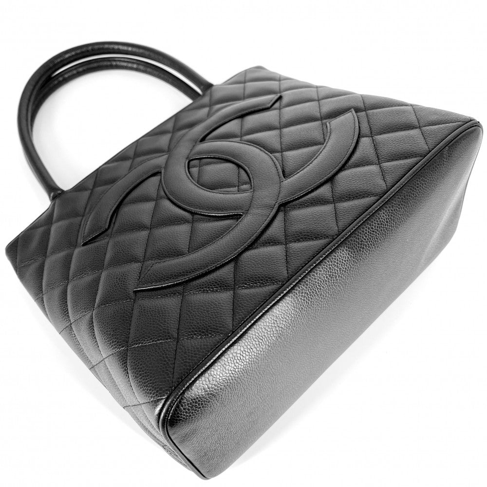 【開店SALE】 CHANEL シャネル トートバッグ マトラッセ 復刻トート ハンドバッグ ココマーク A01804 キャビアスキン ブラック 黒 ゴールド金具 レディース【中古品】