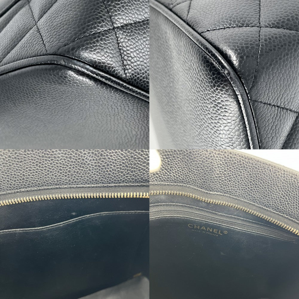 【開店SALE】 CHANEL シャネル トートバッグ マトラッセ 復刻トート ハンドバッグ ココマーク A01804 キャビアスキン ブラック 黒 ゴールド金具 レディース【中古品】
