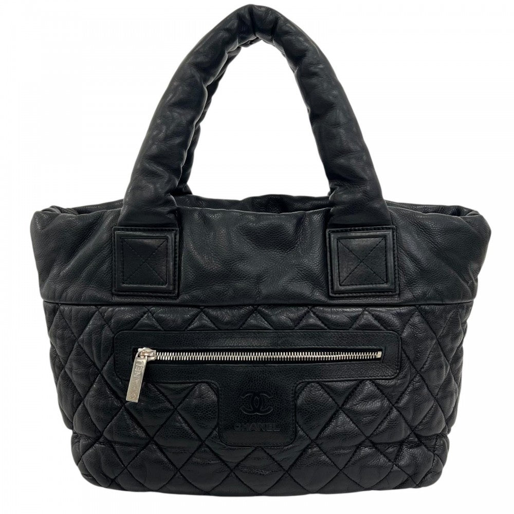 CHANEL シャネル ハンドバッグ コココクーン　13番台 レザー ブラック 黒 シルバー金具 レディース【中古品】