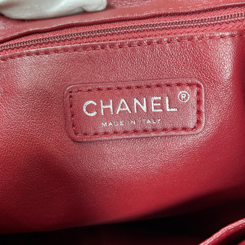 CHANEL シャネル トートバッグ ボンボンチェーントート パテントレザー ブラック 黒 シルバー金具 レディース【中古品】