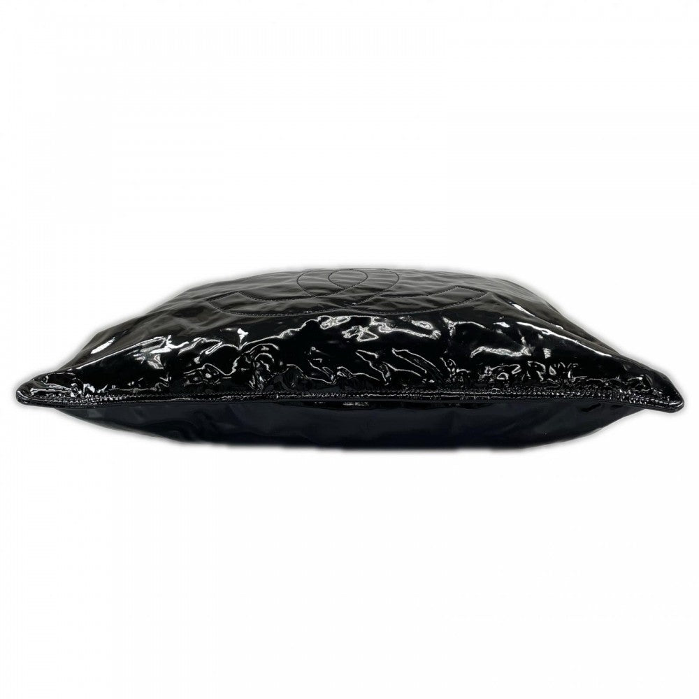 CHANEL シャネル トートバッグ ボンボンチェーントート パテントレザー ブラック 黒 シルバー金具 レディース【中古品】