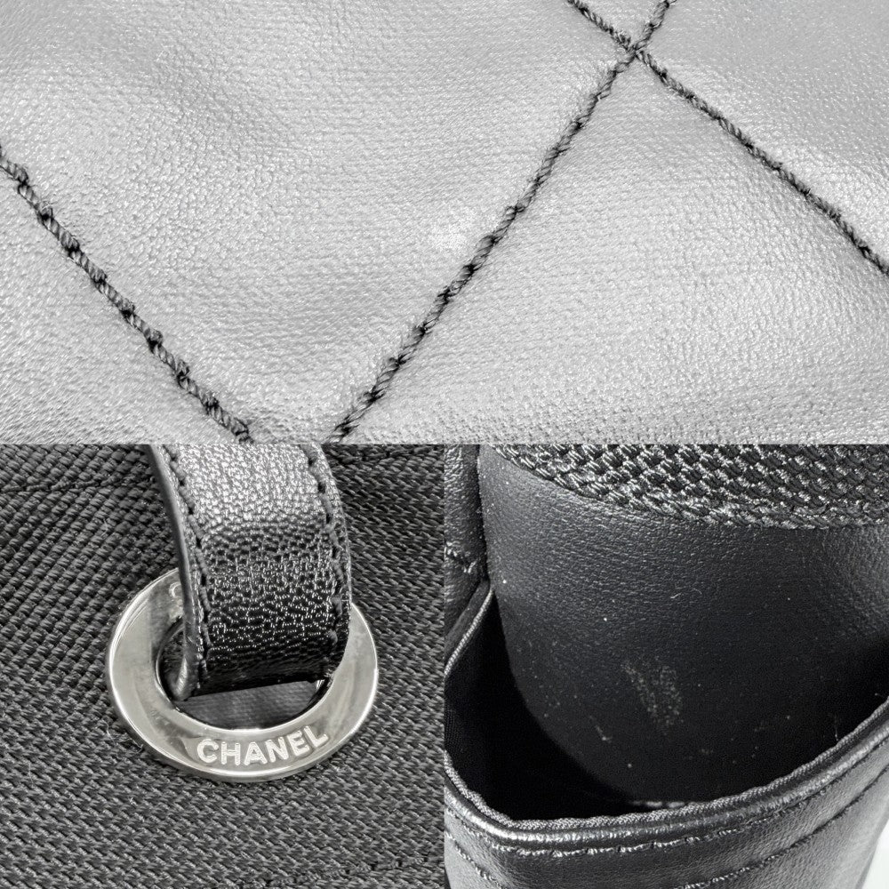CHANEL シャネル トートバッグ パリビアリッツMM ハンドバッグ ココマーク ココマーク A34209 コーティングキャンバス レザー ブラック 黒 シルバー金具 レディース【中古品】