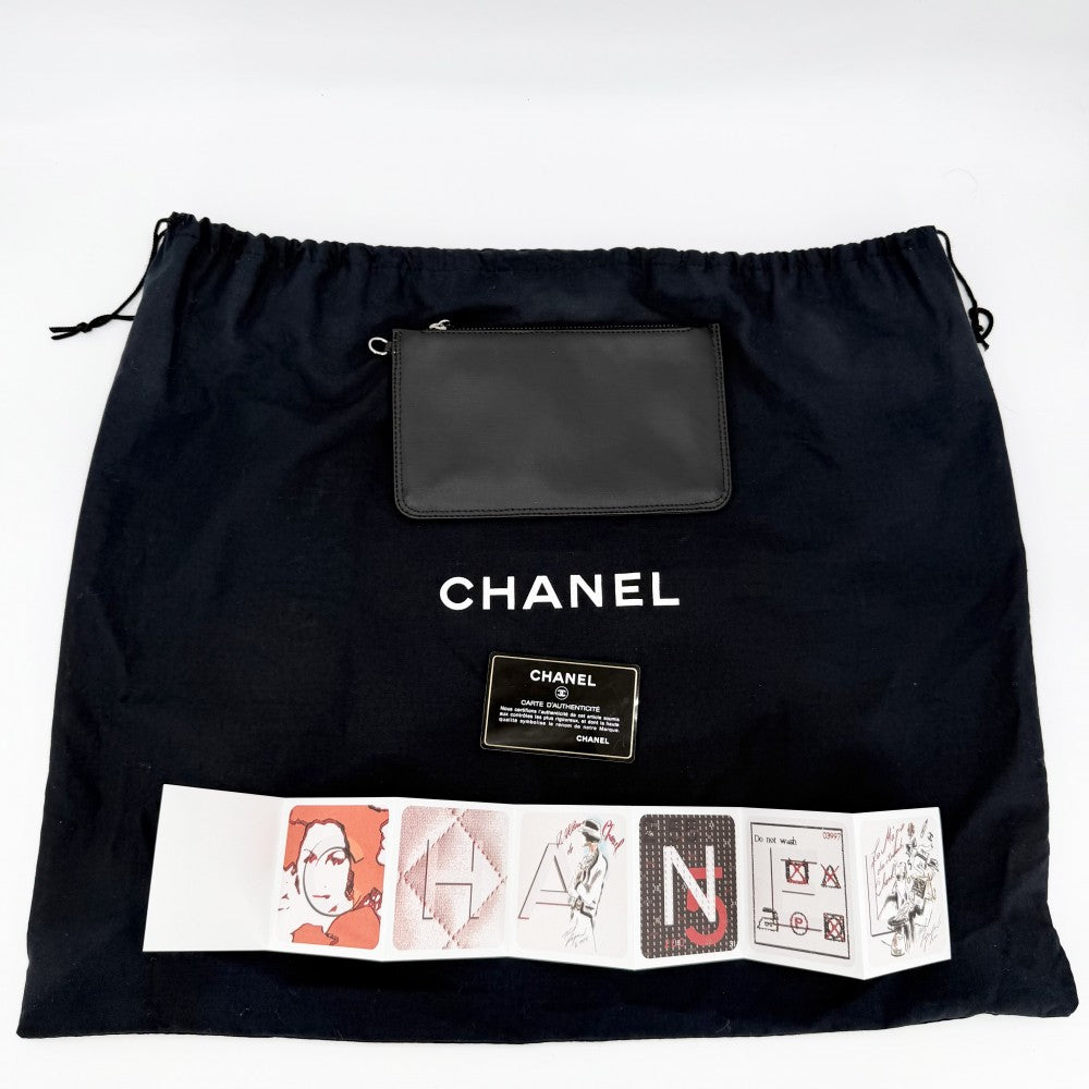 CHANEL シャネル トートバッグ パリビアリッツMM ハンドバッグ ココマーク ココマーク A34209 コーティングキャンバス レザー ブラック 黒 シルバー金具 レディース【中古品】
